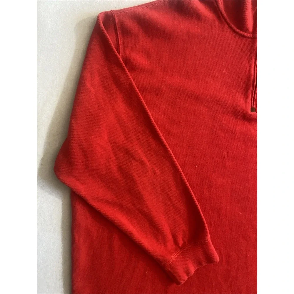 Polo Ralph Lauren 1/4 Zip Red Cotton Pullover Men's Size 4XLT  Tall Blue Pony